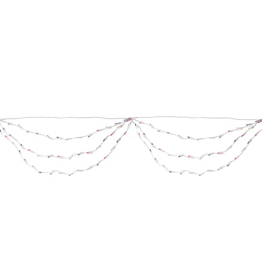 100ct. Red, Blue and Clear 4th of July Mini Swag Lights